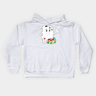 Poker card with Poker chips Kids Hoodie